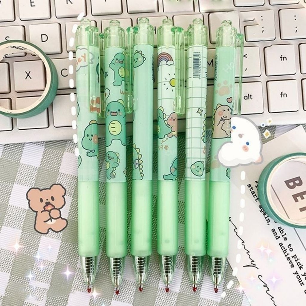 

Pulpen Karakter Dino / Cute Dinosaur Pen (6 pcs)