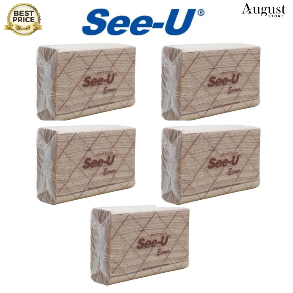 [5 PACK] Tisue See u Econo Coklat Isi 150 Sheets / 1 Ply / Tissue Dapur / Tissue Kitchen