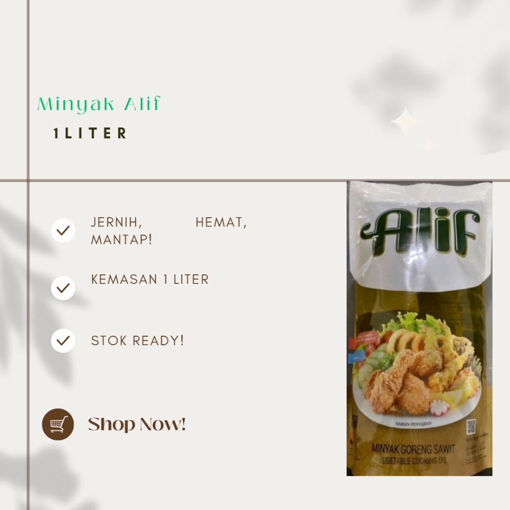 

Minyak Alif 1 liter dan 2 liter