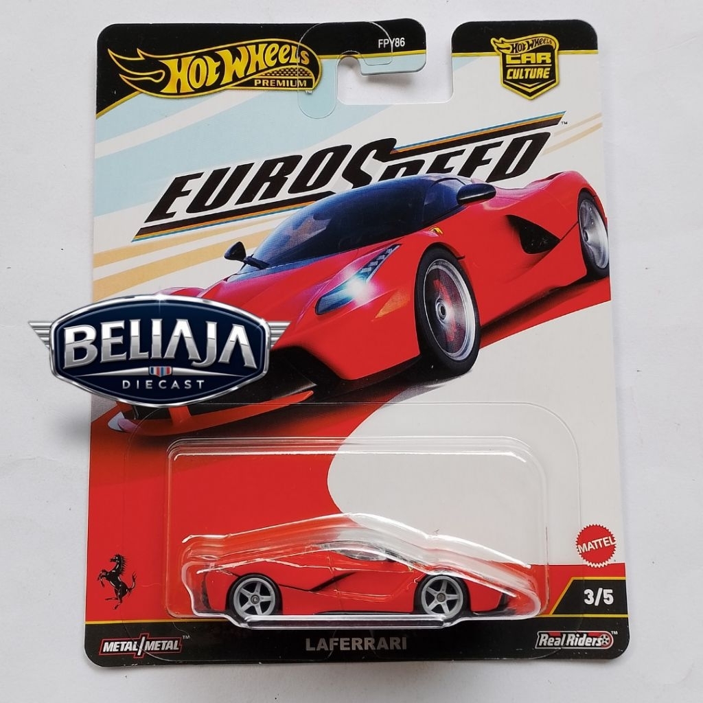 HOT WHEELS FERRARI LAFERRARI RED PREMIUM BAN KARET EURO SPEED