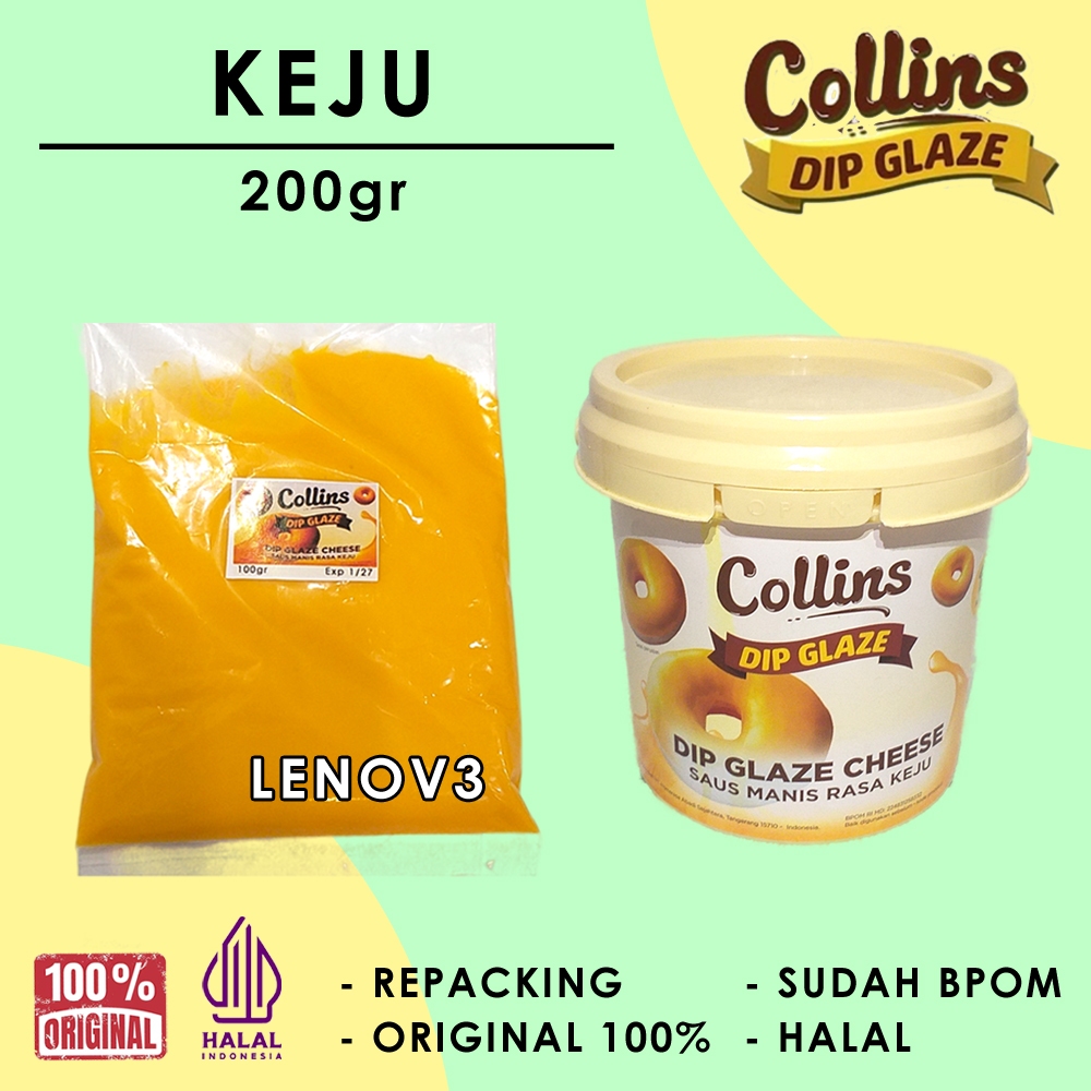 

COLLINS Dip Glaze Selai Rasa Keju 200gr Original Lezat | Selai untuk Roti, Donat dan Makanan