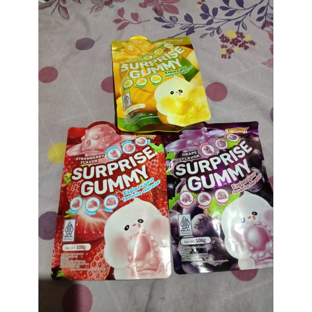 

PERMEN SURPRISE GUMMY PERMEN LUNAK JELI BUAH 108 g