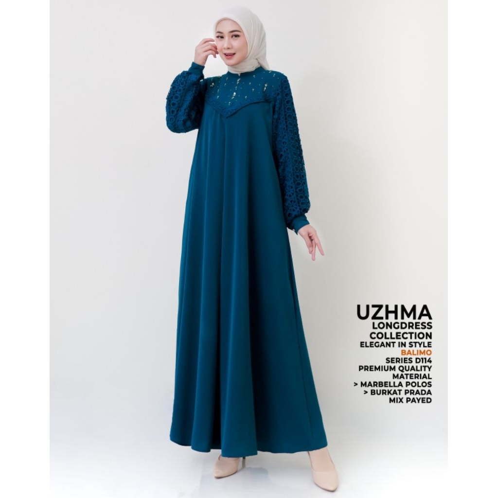 uzhma dress by balimo original /gamis balimo brukat prada