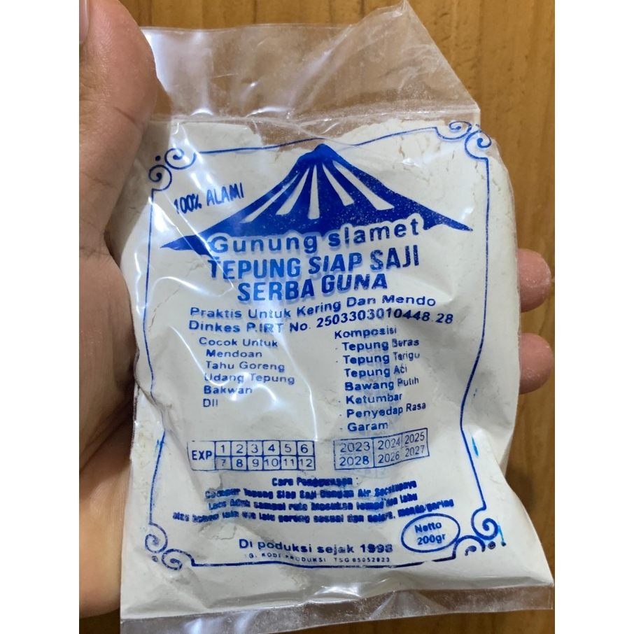 

Tepung Mendoan Siap Saji Serbaguna Merk Gunung Slamet