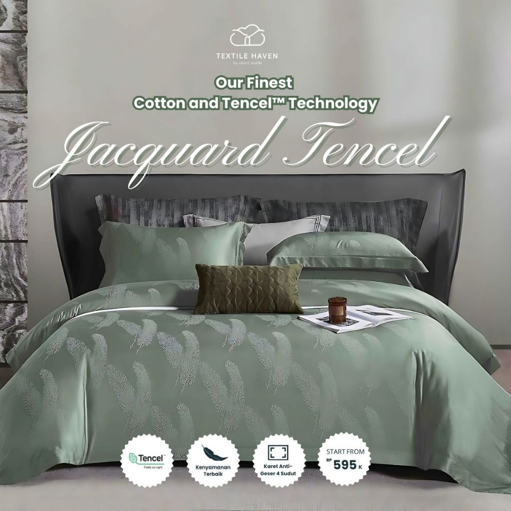 Sprei dan BedCover Jacquard Sutra Serat Bamboo Original 80s | Sprei KingKoil Sutra Emboss tinggi 40