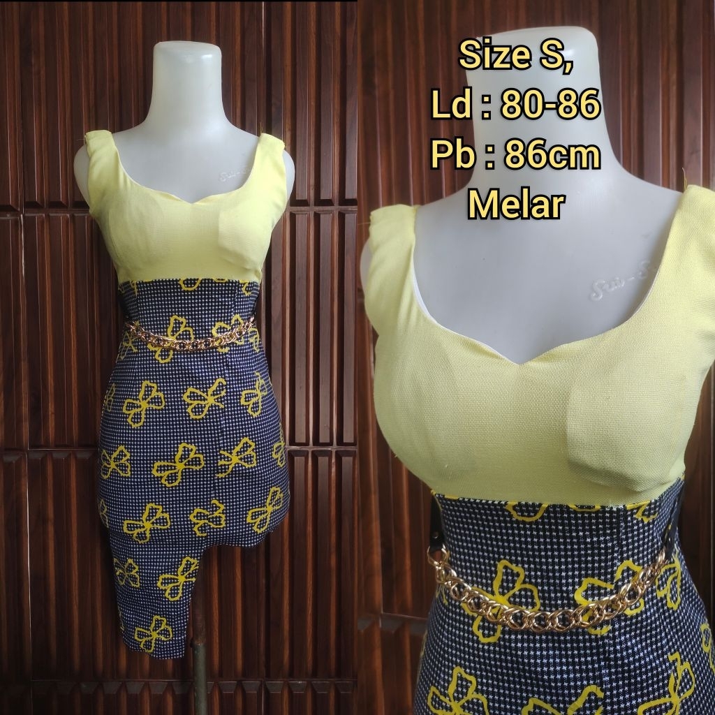 mini dres sexy lucu warna kuning