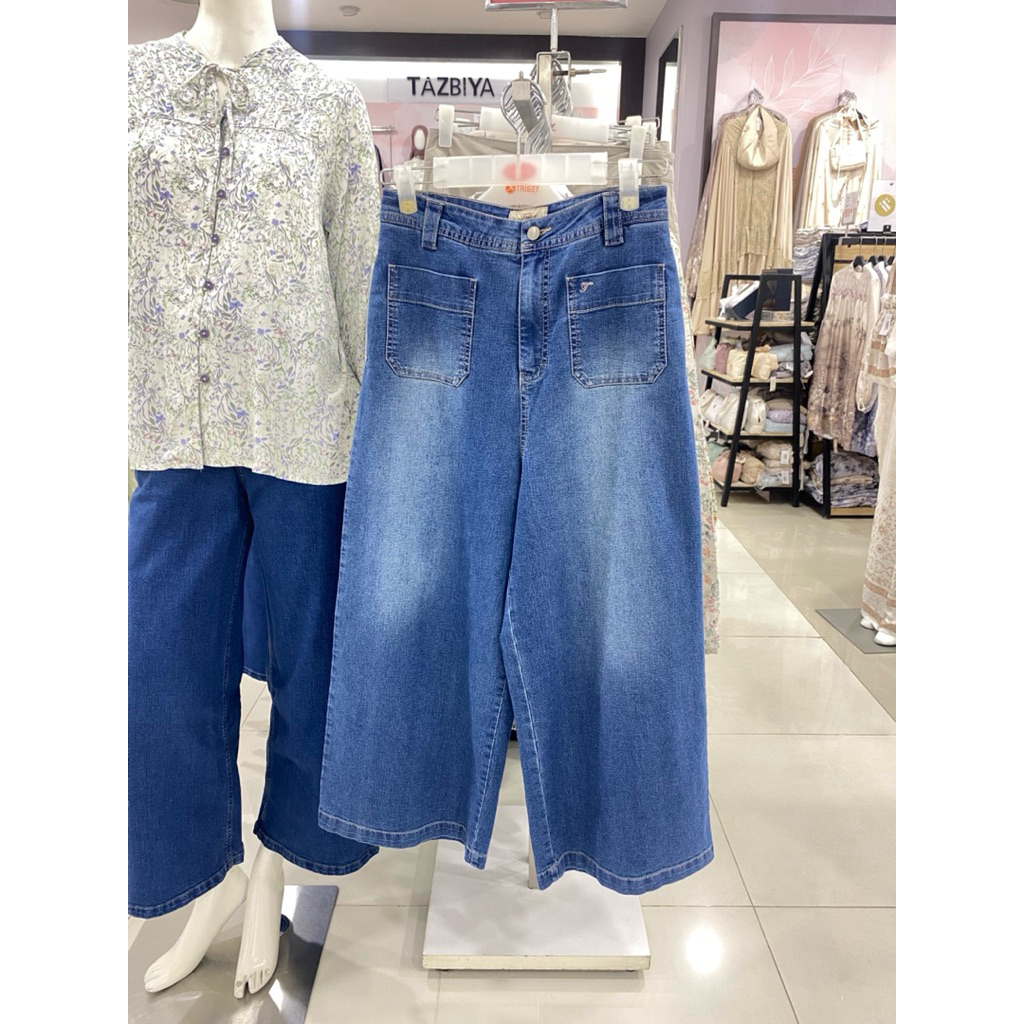 Celana Kulot Jeans, Denim, Brand Triset Ladies (Tummy Tuck Pants) Matahari
