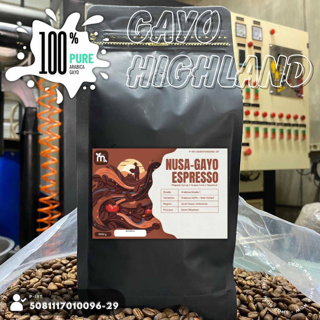 

NUSA GAYO ESPRESSO 1000 gr. KOPI ARABIKA DATARAN TINGGI GAYO, ACEH INDONESIA.
