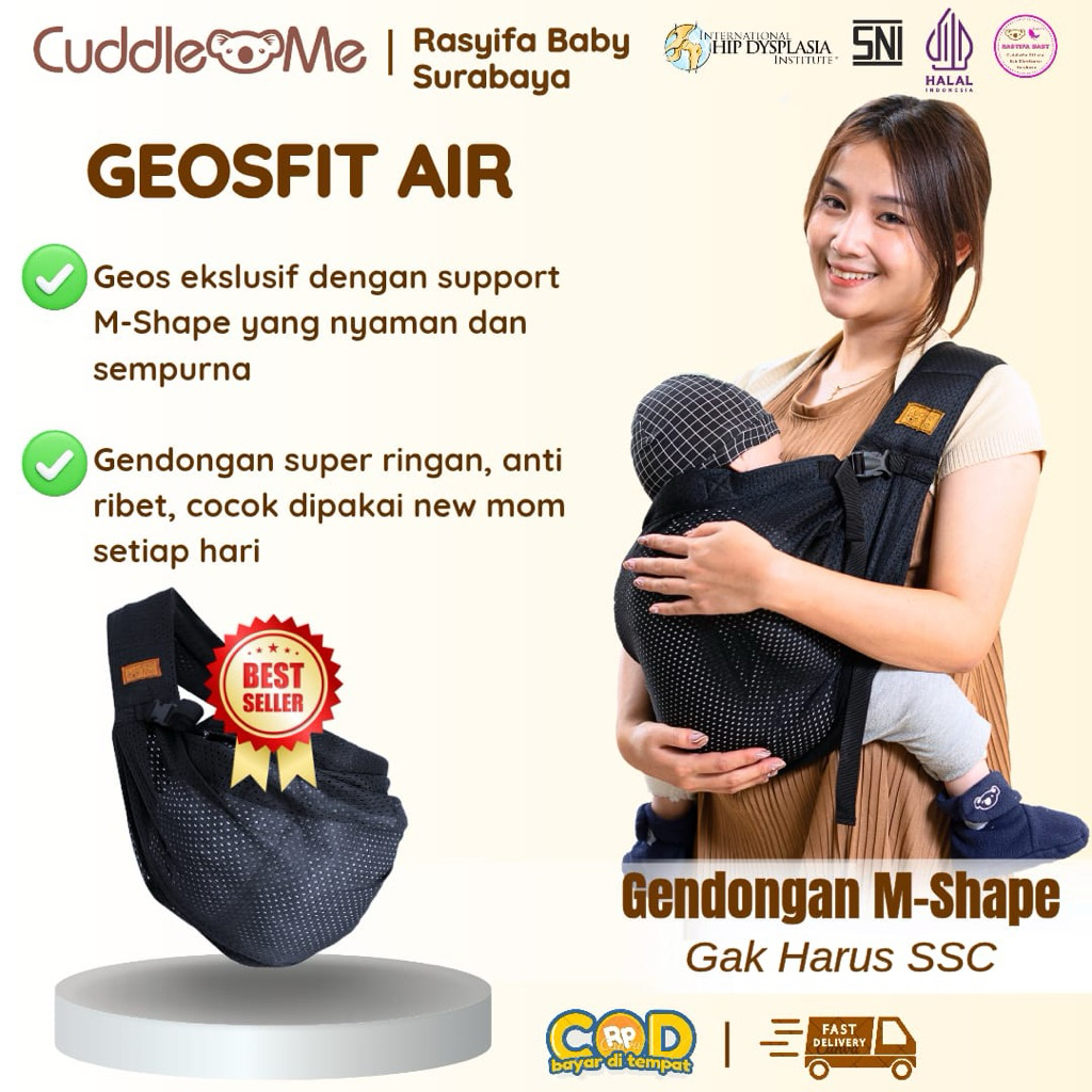 Gendongan Bayi Cuddle Me GEOSFIT AIR Gendongan Samping  Bisa Untuk Newborn Anak Minisling MShape