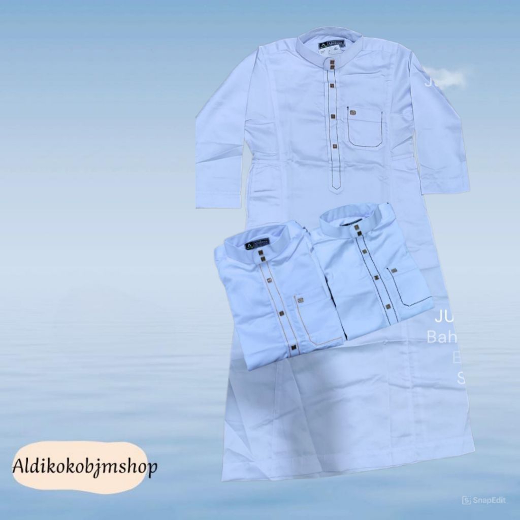 Gamis Sultan Putih Remaja Tanggung Bahan Katun Kancing Thailand Jubah Muslim Premium