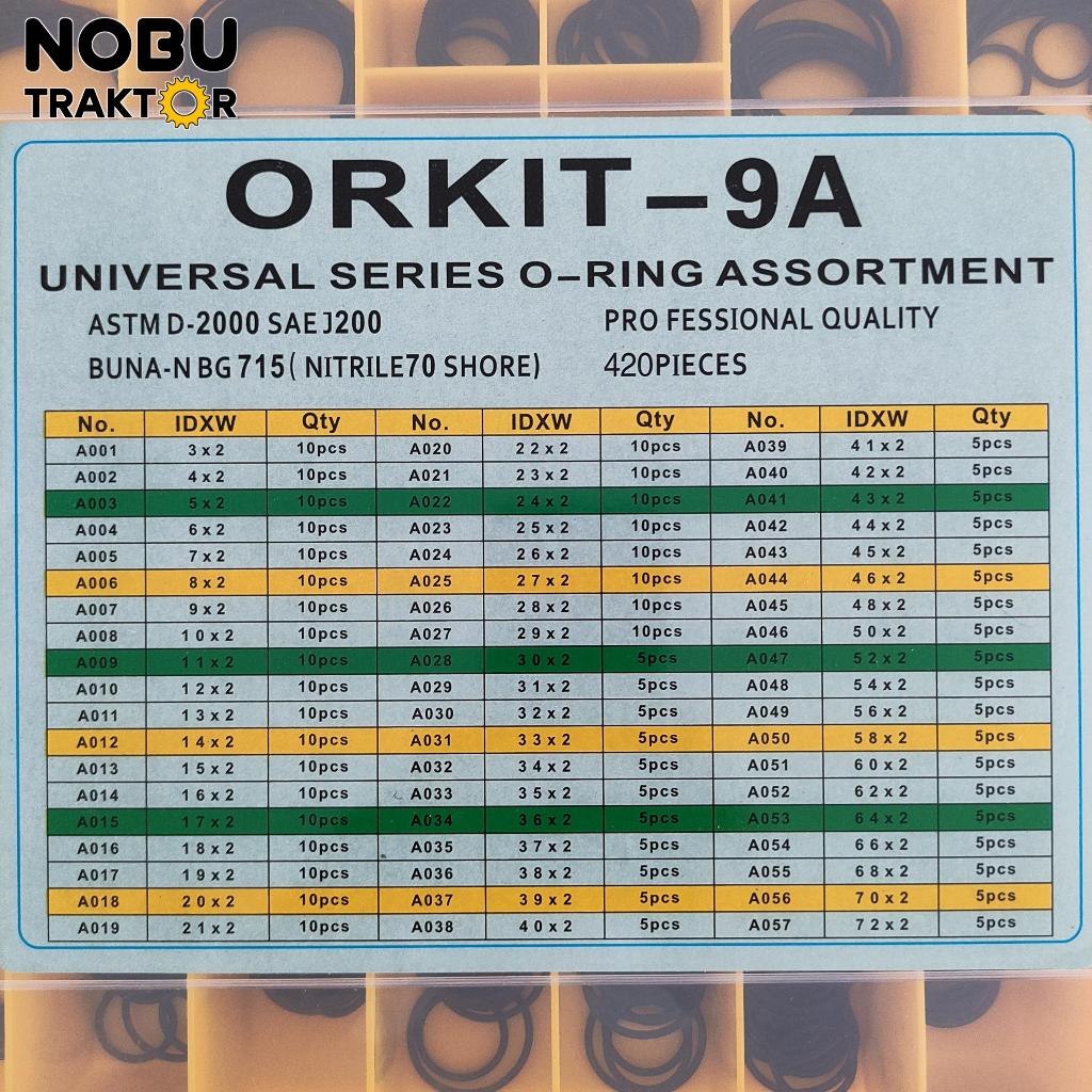 ORKIT-9A ORING O-RING KIT BOX 2 MM MILI NBR70
