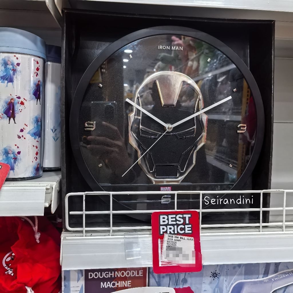 Jam Dinding Marvel Captain America Iron Man Spiderman Karakter Warna Hitam Putih Pin Kado Hadiah Uni