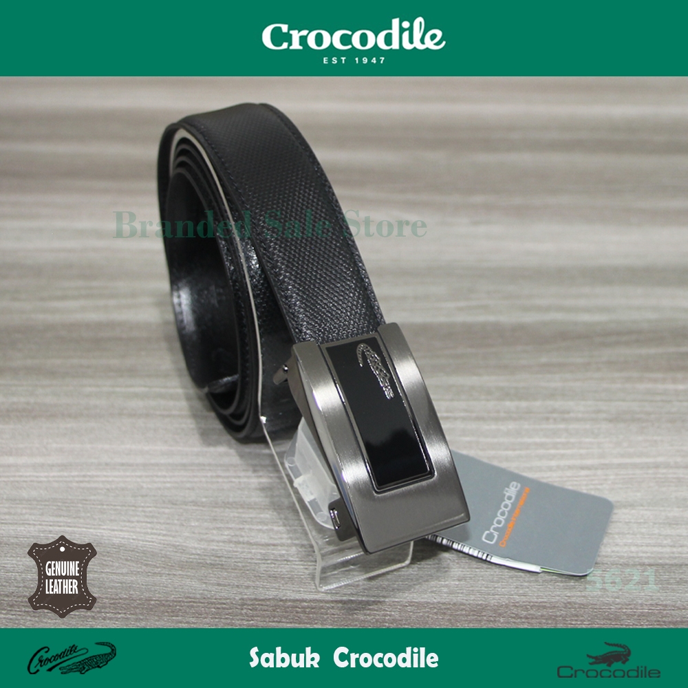 CROCODILE Sabuk - Ikat Pinggang  Pria, Kulit Original  Genuine Leather  5621-01