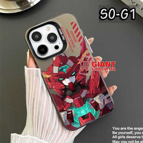 Case IMD Hologram Black Casing Robot Gundam for Samsung J4 2018 Samsung J6 2018 Samsung J4 Plus Sams