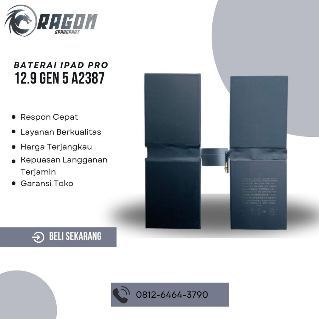 BATERAI BATTERY IPAD PRO 12 GEN 5 A2387 2021 BERGARANSI