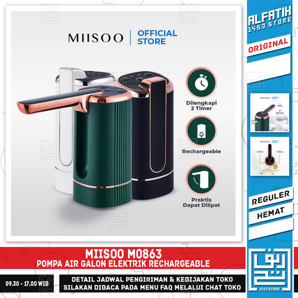 MIISOO M0863 - Pompa Air Galon Elektrik Rechargeable