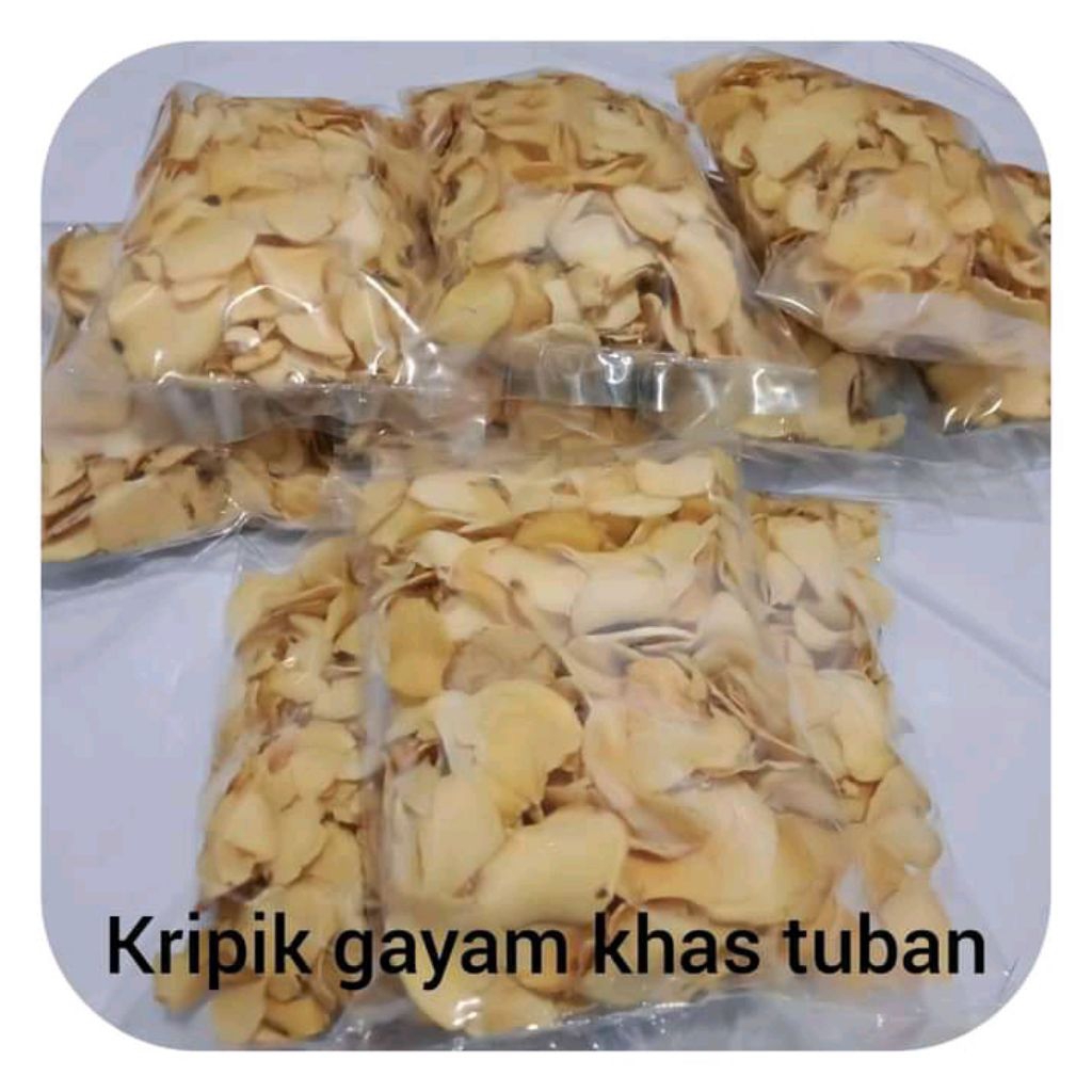

kripik gayam renyah & gurih empuk selalu baru & fresh free bable weap 250 gram