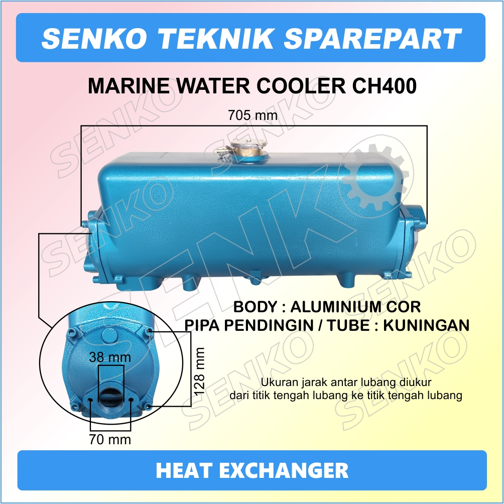 CH400 RADIATOR MESIN KAPAL / MARINE WATER COOLER / MARINE HEAT EXCHANGER