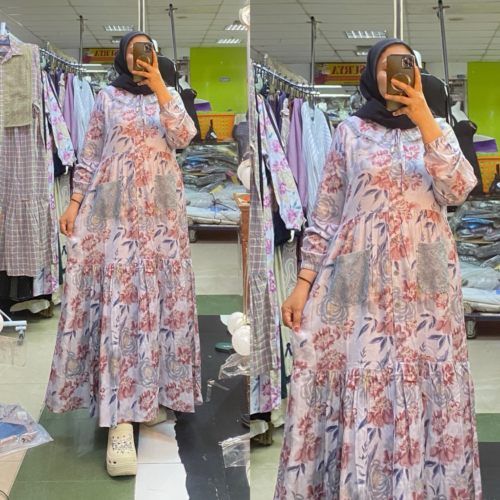 Gamis salvina viscose premium terbaru viral wanita katun