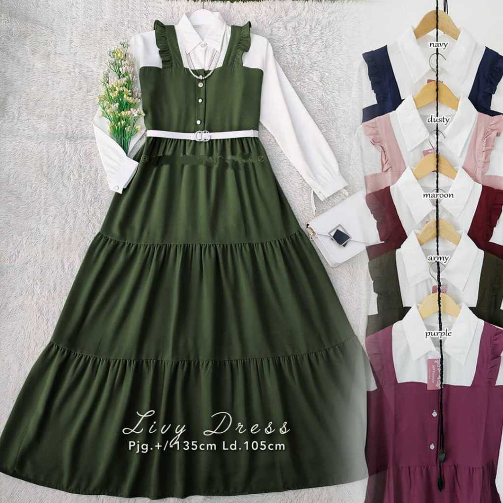 Gamis Wanita Remaja Livi Dress Korean Style || Gamis Remaja Livi Dress Katun Rayo Premium
