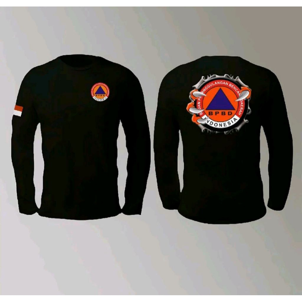 Kaos Lengan Panjang BPBD Desain Besar Free Nama