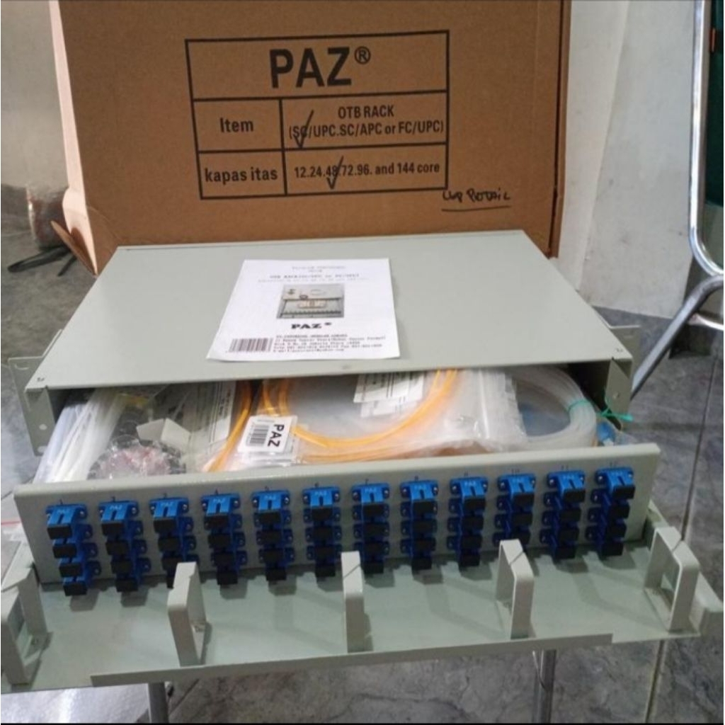 otb 48 core paz sc upc lengkap pigtail dan adaptor paz