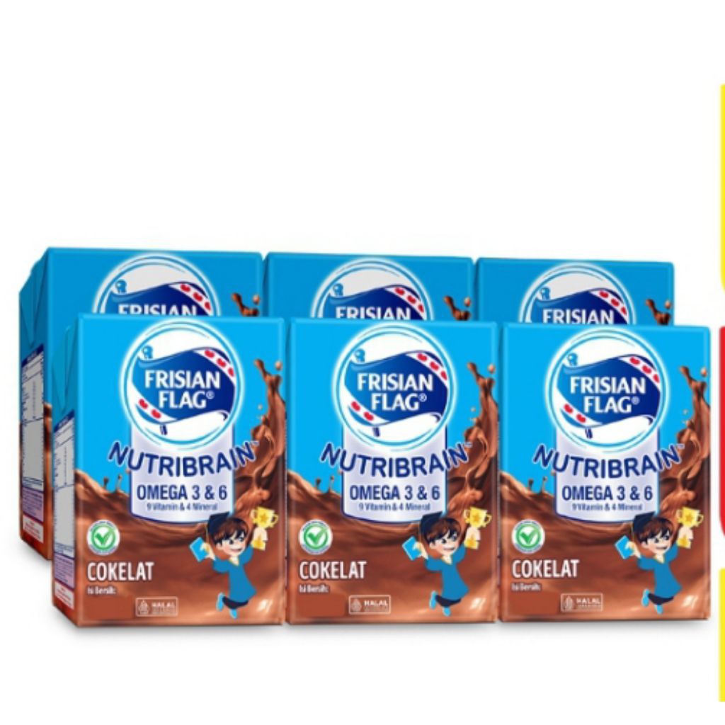 

frisian flag nutribrain susu uht cair coklat kotak 6x110ml