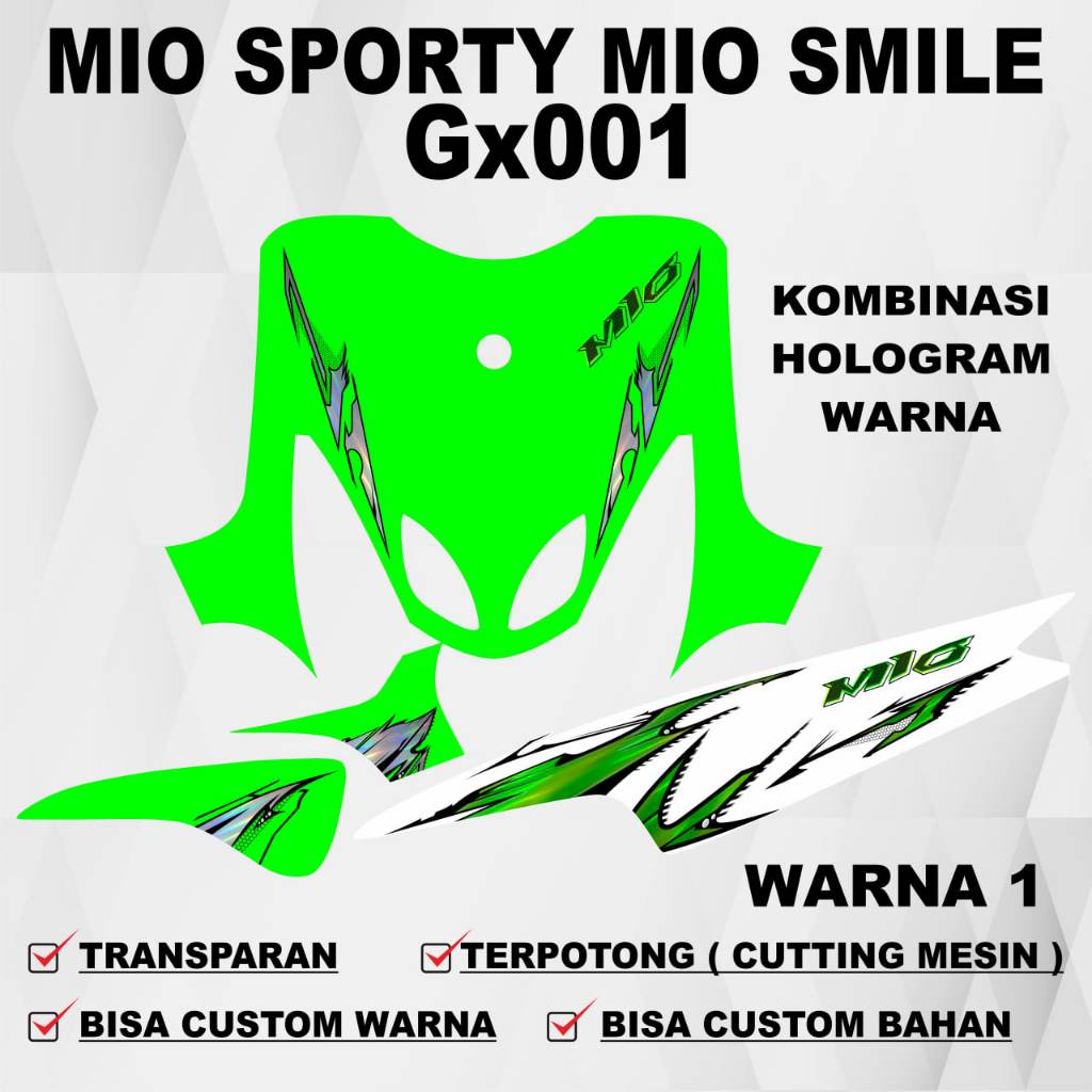 Stiker Mio Sporty / Striping Mio Sporty / Stiker Sticker transparan hologram Mio Sporty GX001 / Stik