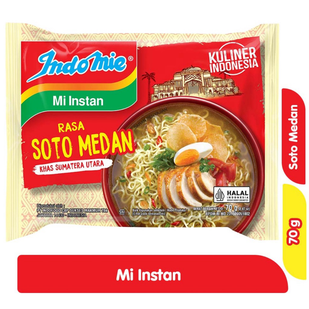 

Indomie Mi Instan Soto Medan 70 g