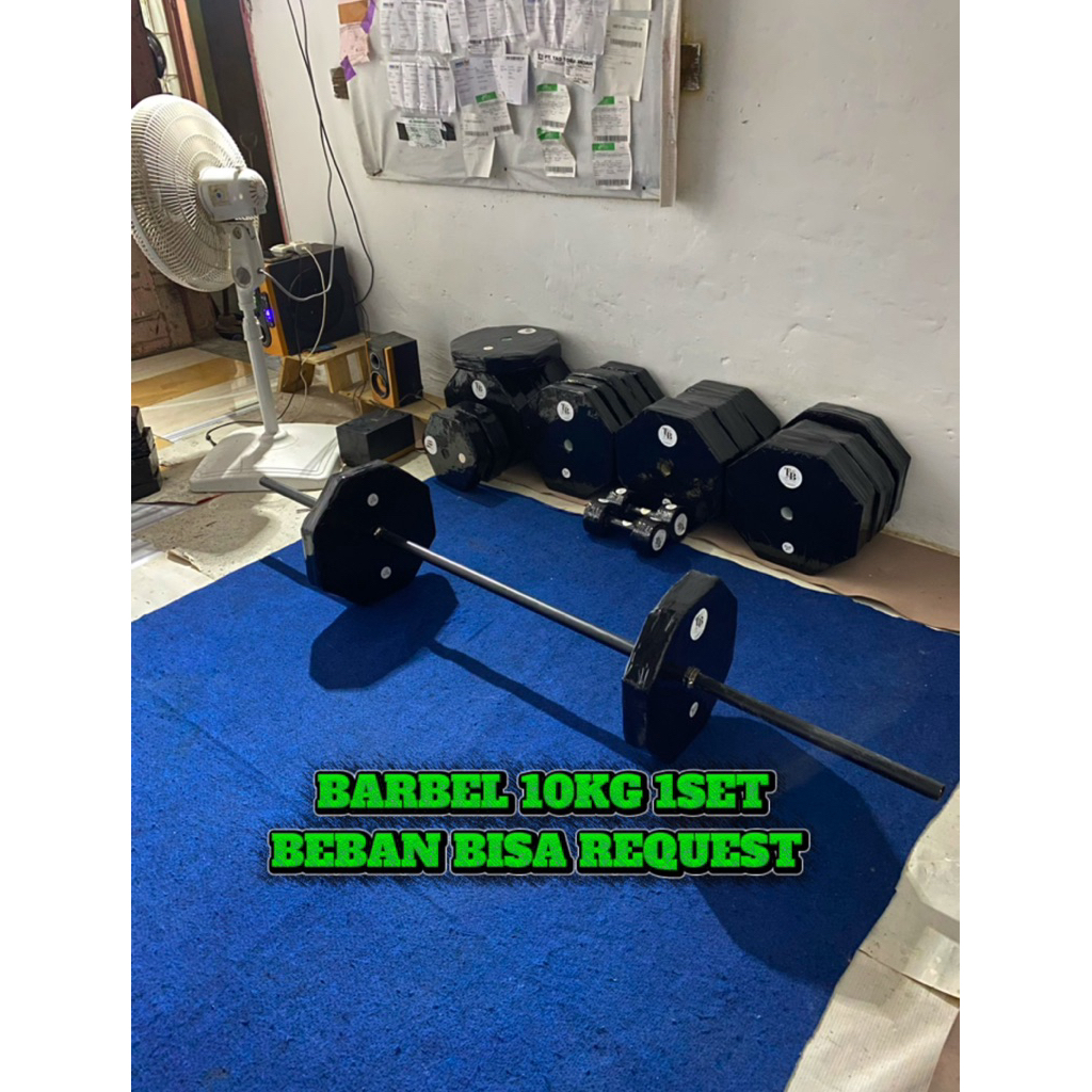 BARBEL 10KG 1SET BONGKAR PASANG BERKUALITAS