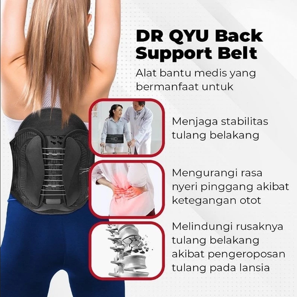 Dr. Qyu Back Support Belt Terapi Mencegah Nyeri Tulang Belakang - Preloved