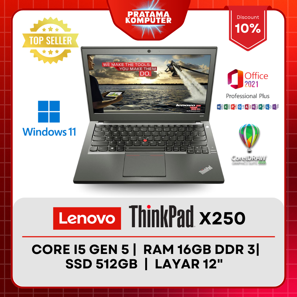 Laptop Lenovo Thinkpad X250 Core i5 Gen 5 RAM 8 GB SSD
