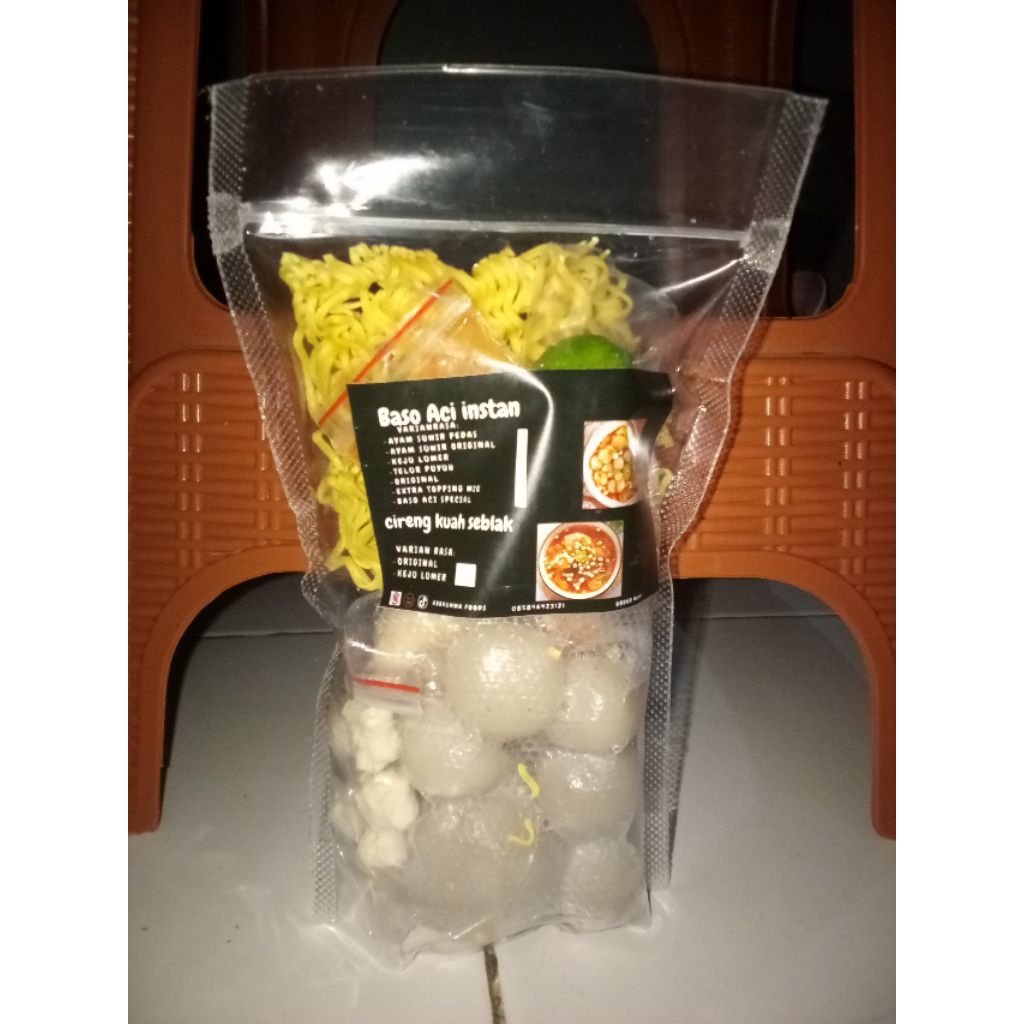 

Boci bakso aci ayam suwir instan