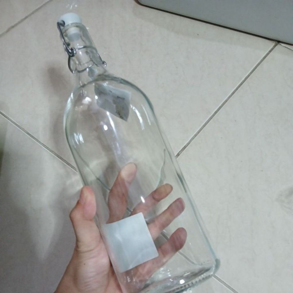 Botol Kaca Tebal polos bening Tutup Kedap Botol Air Minum Jus Madu