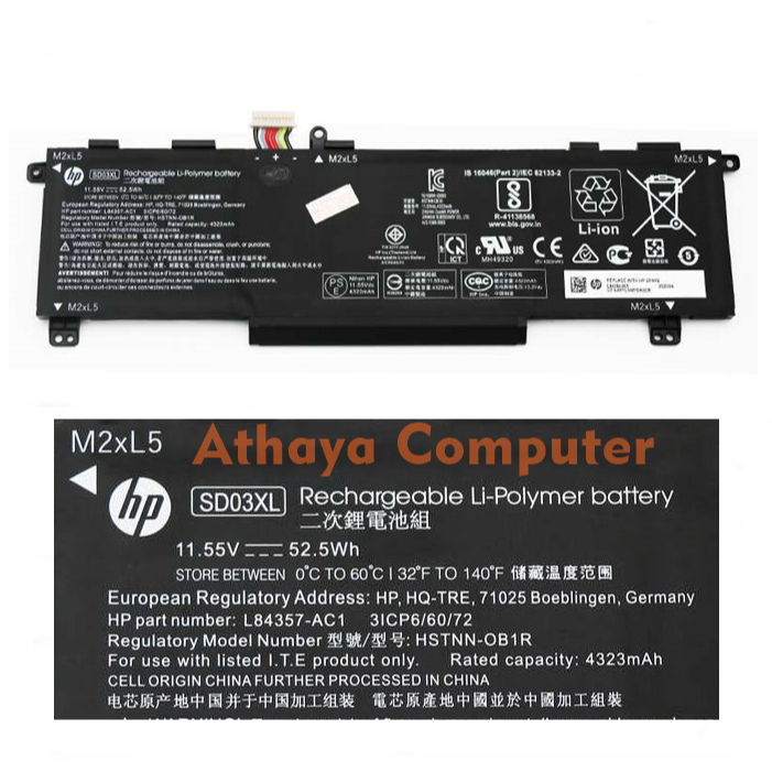 Battery Baterai Laptop Hp Victus15-FA0031DX 15-FA0007TX 15-FA0011TX SD03XL Original