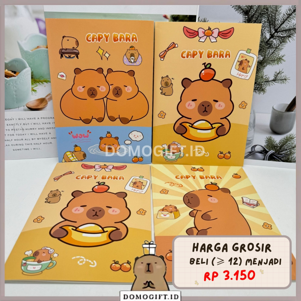 

Buku Tulis A5 Aesthetic / Notebook Karakter Lucu Buku Catatan Sekolah Buku Motif Capybara MP29