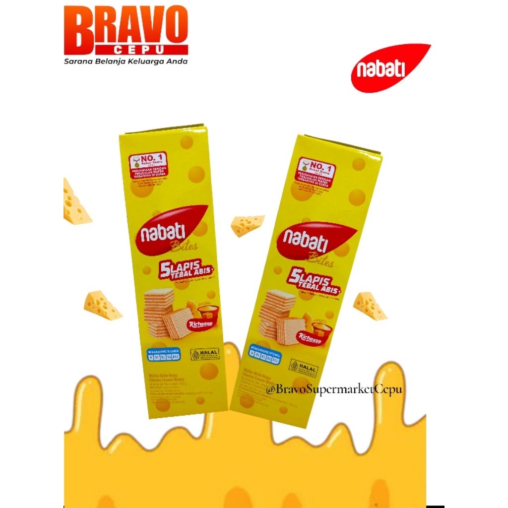 

Nabati Bites Wafer Keju Box 135gr - Wafer Krim Keju