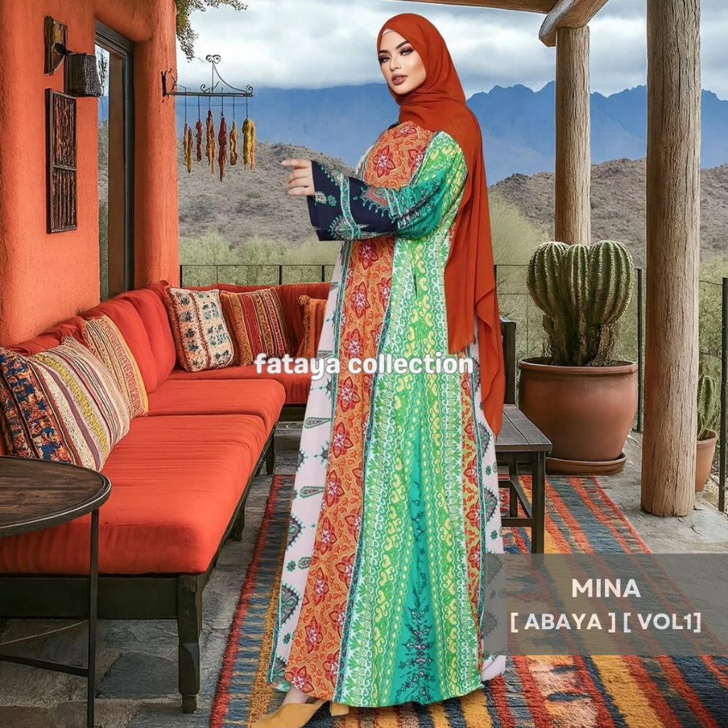 Fataya Collection MINA Abaya Kerah V - Kain Crepe LD140cm