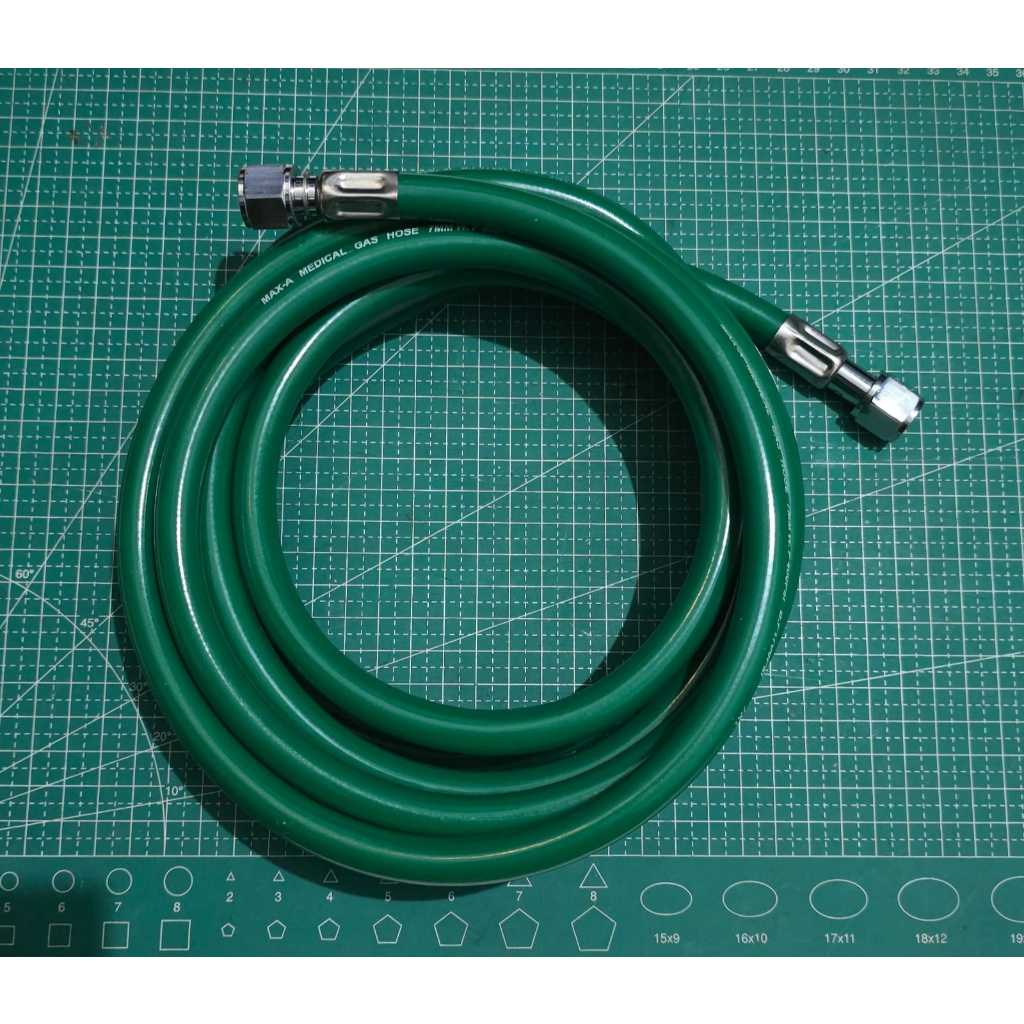 Selang Ventilator DISS-DISS Hijau Oksigen 3 Meter
