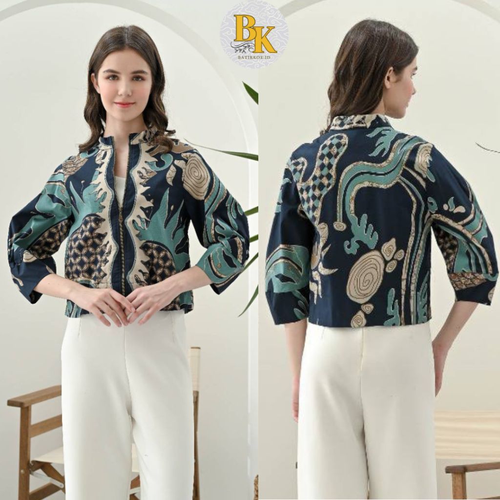 AYU 135 - Outer Batik Wanita / Jaket Bomber Batik Modern