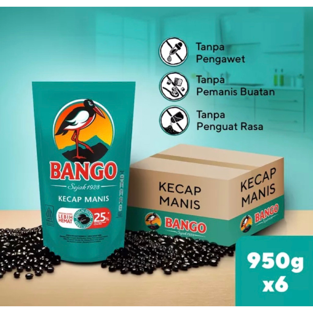 

bango kecap manis pouch besar 950G x 6