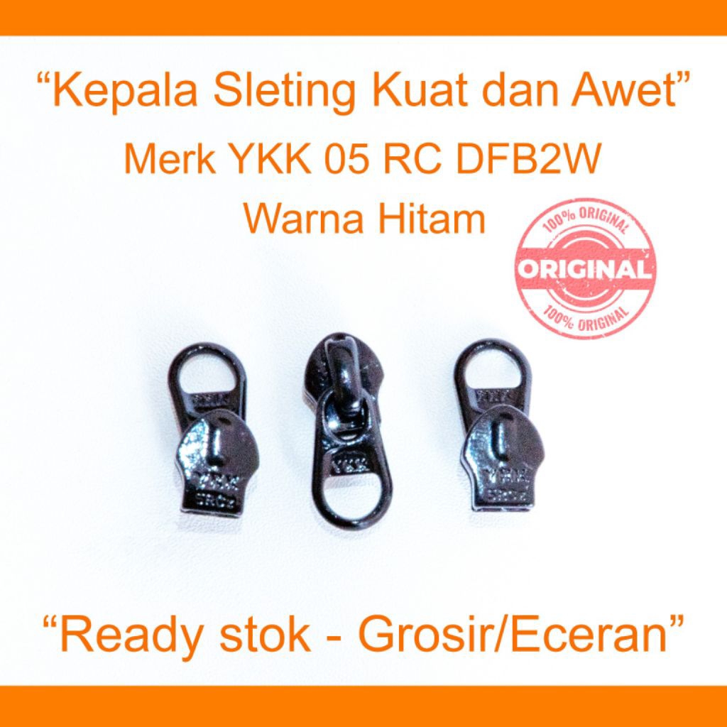 kepala resleting ykk no 5 cebol terbalik