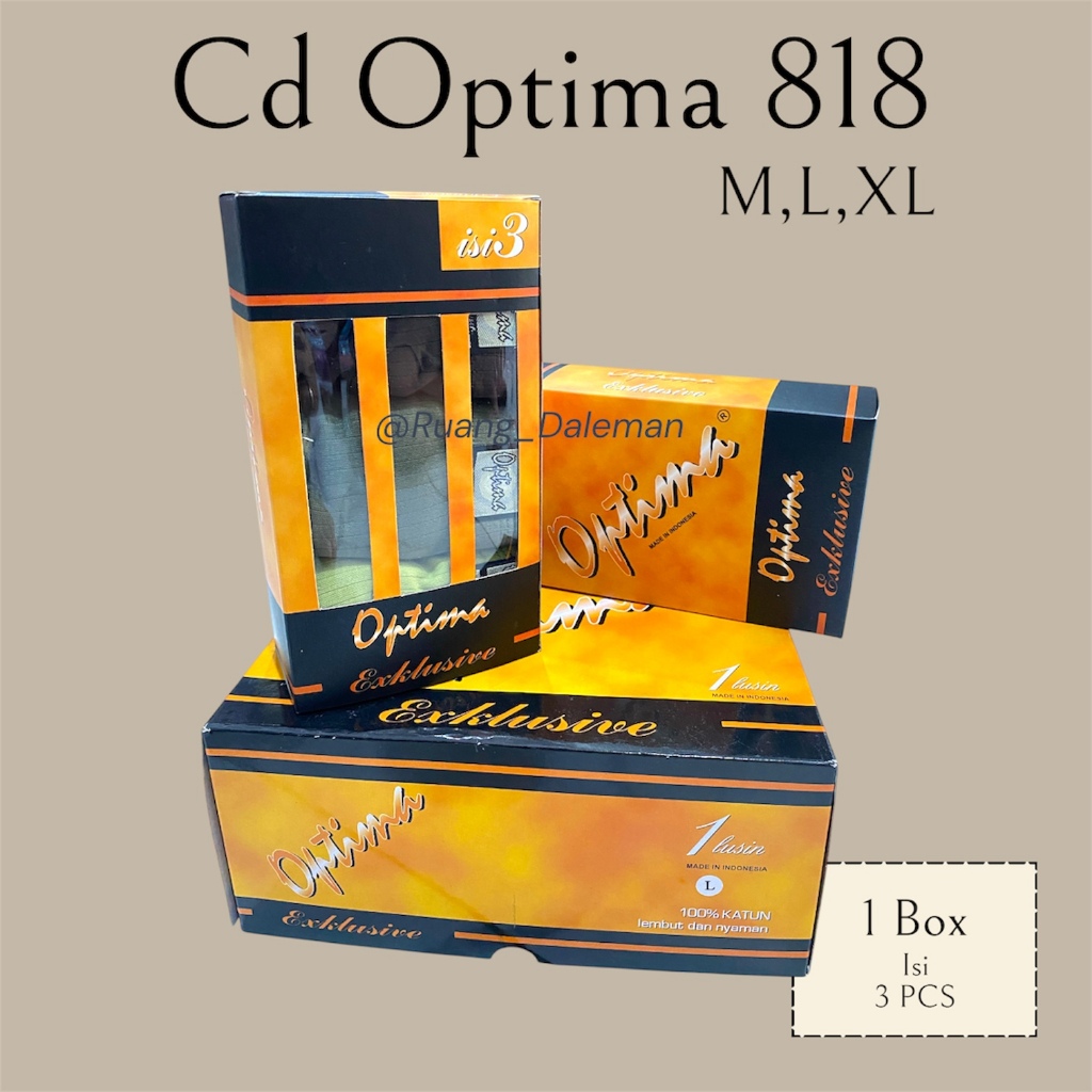 (3 PCS) Celana Dalam Pria OPTIMA 818 || CD Pria Dewasa