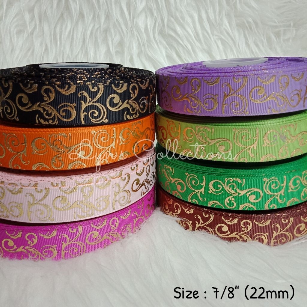 

(1yard = 90cm) Pita Grosgrain GG Foil Gold 2,2cm | Part 3