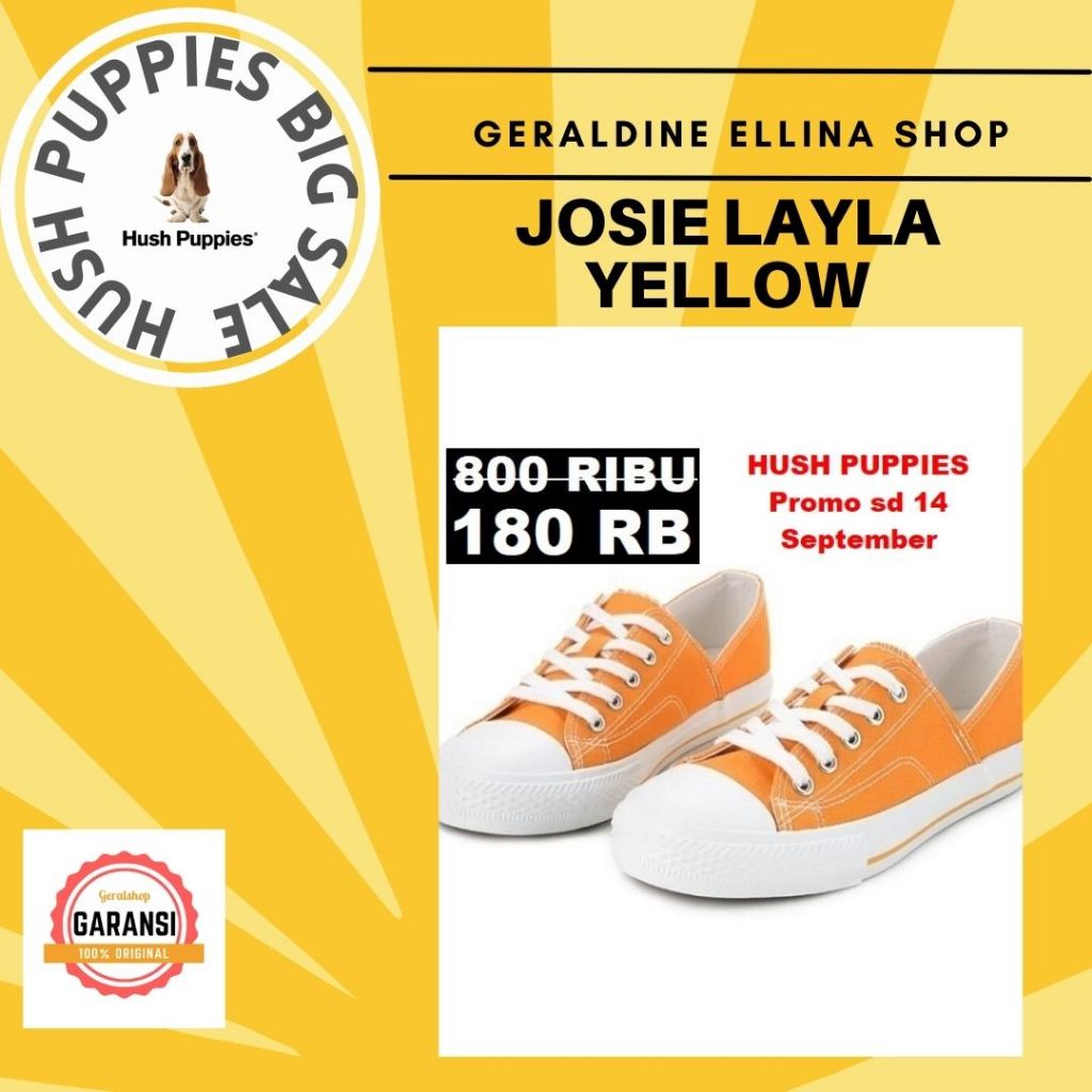 Sepatu sneakers wanita Hush Puppies original seri JOSIE LAYLA