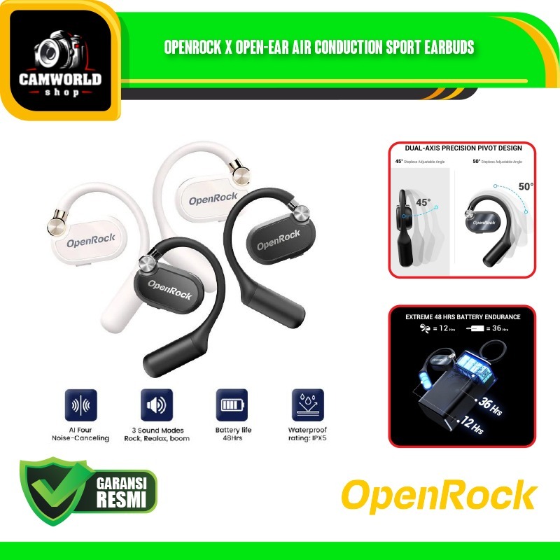 OpenRock X Open-Ear Air Conduction Sport Earbuds