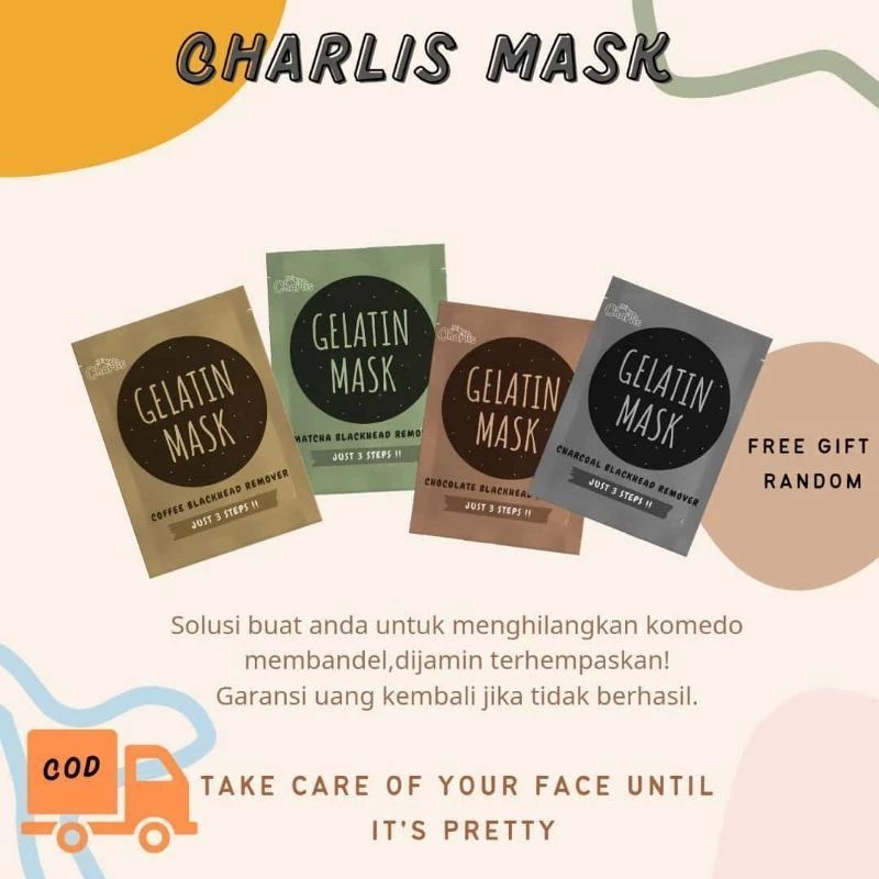 BPOM New Packaging Masker Charlis Masker Komedo Charlis Masker Gelatin