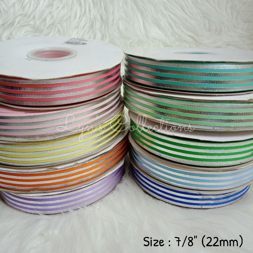 

(1yard = 90cm) Pita Grosgrain GG Foil Silver 2,2cm | Part 6