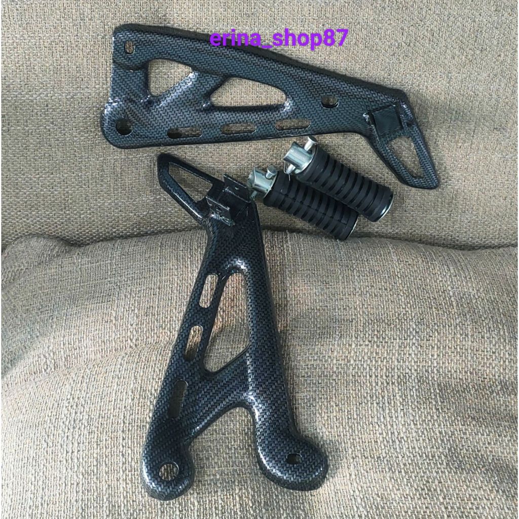 PROMO HARGA SPESIAL BREKET DUDUKAN STEP INJAKAN BELAKANG CARBON + BENUS STEP INJAKAN BELAKANG MOTOR 