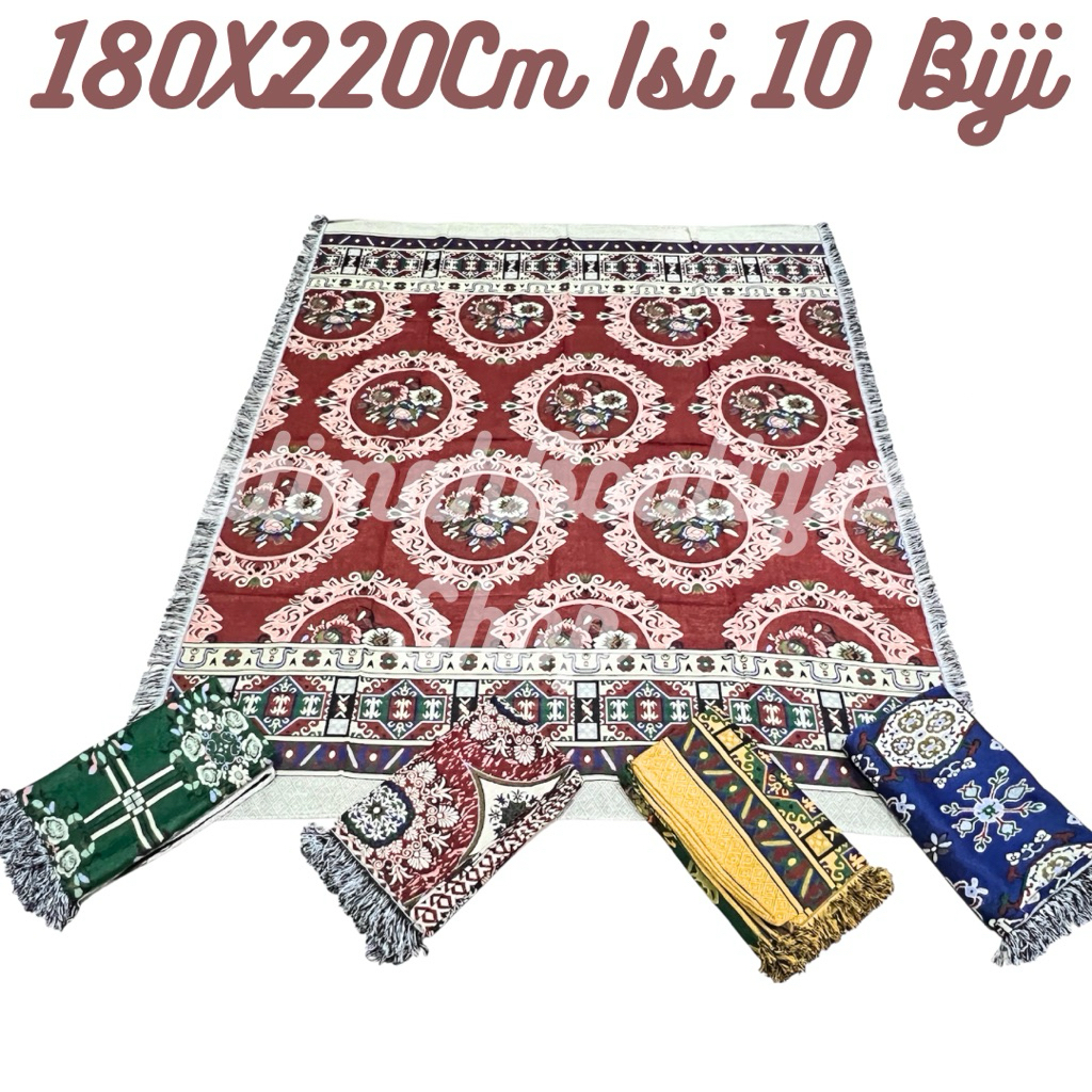 Grosir Isi 10 Biji Hambal Rajut 180 X 220 Cm Premium Halus Murah Motif Bunga Kombinasi 5 Dimensi 8 W